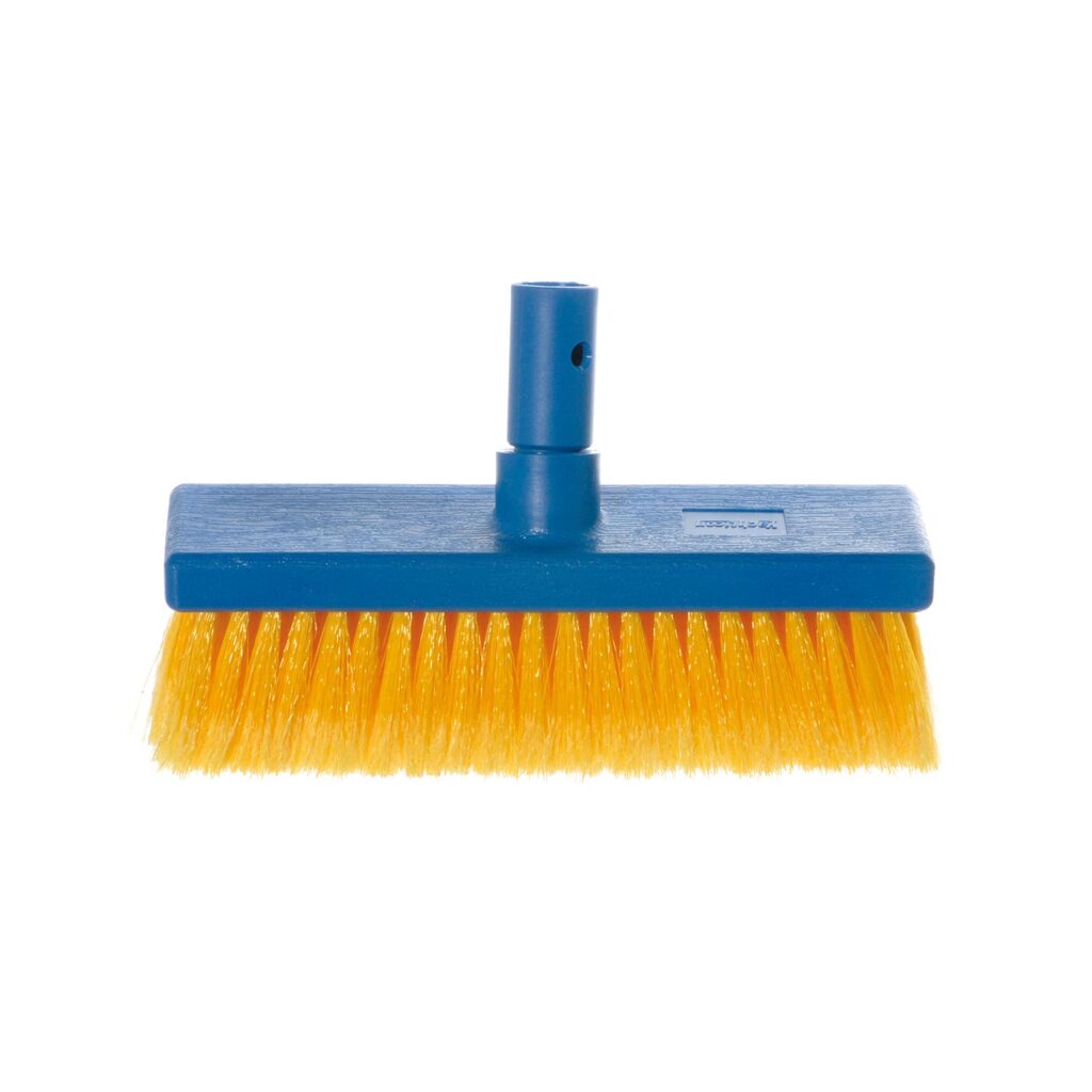 Plastična krtača z mehkimi ščetinami rumene barve